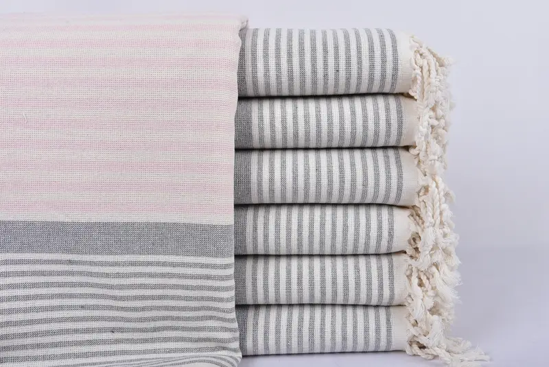 Unique Wedding Gift, Bridal Shower Favors, Personalized Bridesmaid Gift, Turkish towel, Gym Towel, Bridal Gifts, 68x40 Cotton Striped Terry Towel - 1
