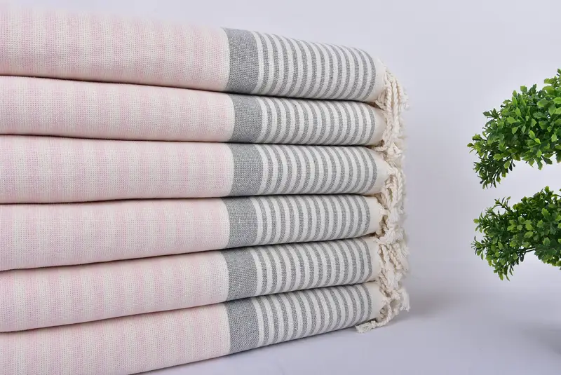 Unique Wedding Gift, Bridal Shower Favors, Personalized Bridesmaid Gift, Turkish towel, Gym Towel, Bridal Gifts, 68x40 Cotton Striped Terry Towel - 2