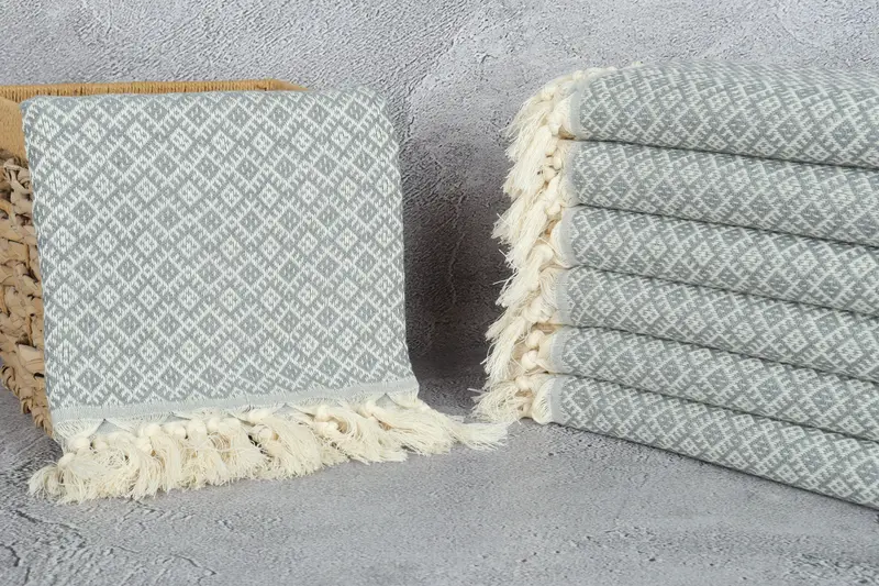 Guest Towel, Large Turkish Towel, Quick-dry travel peshtemal towel, Turkish hand towel, 70x40 Cotton Diamond Towel, Personalize Gift, Beach towel - 3
