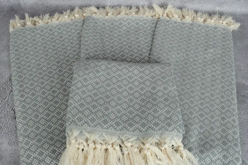 Guest Towel, Large Turkish Towel, Quick-dry travel peshtemal towel, Turkish hand towel, 70x40 Cotton Diamond Towel, Personalize Gift, Beach towel - 4