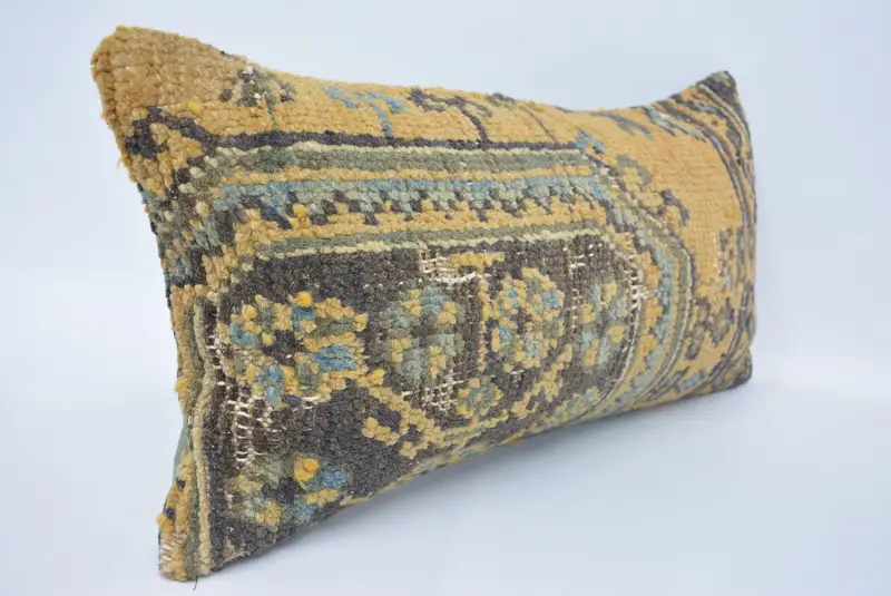 Brown & Beige Geometric Throw Pillow, 12x24 Inches Size Pillow - 3