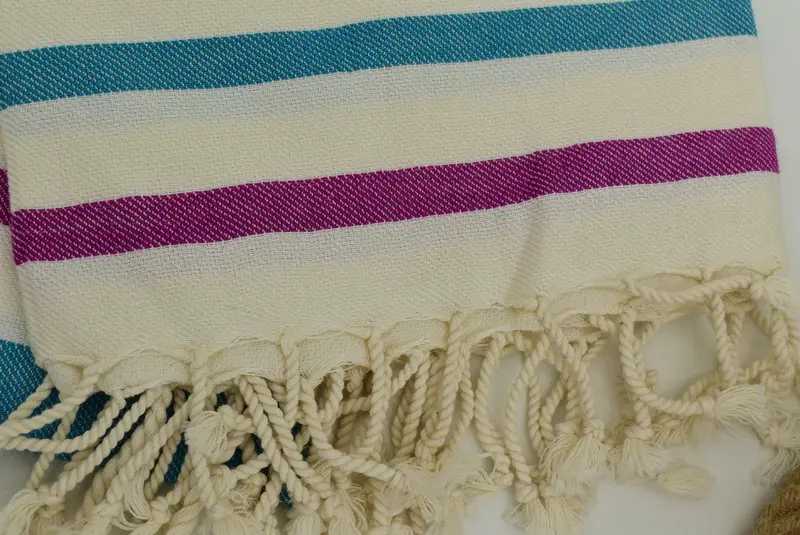 Bath towel, Organic cotton peshtemal for spa and beach, 70x40 Cotton Striped Towel, Gifts For Him, Peshtemal, Holiday Towel, Custom Beach Towel - 5