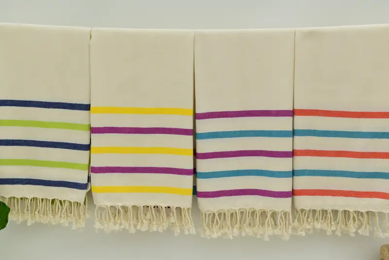 Bath towel, Organic cotton peshtemal for spa and beach, 70x40 Cotton Striped Towel, Gifts For Him, Peshtemal, Holiday Towel, Custom Beach Towel - 7