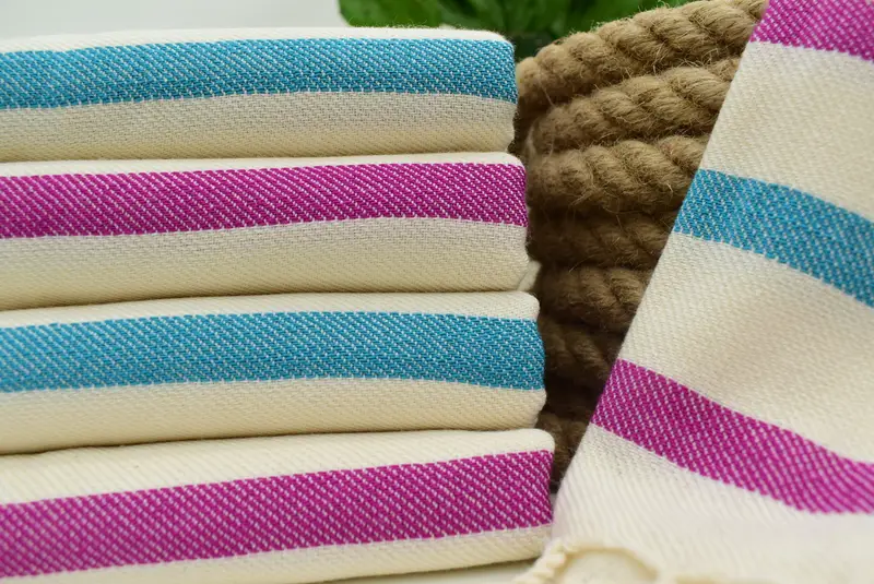 Bath towel, Organic cotton peshtemal for spa and beach, 70x40 Cotton Striped Towel, Gifts For Him, Peshtemal, Holiday Towel, Custom Beach Towel - 2
