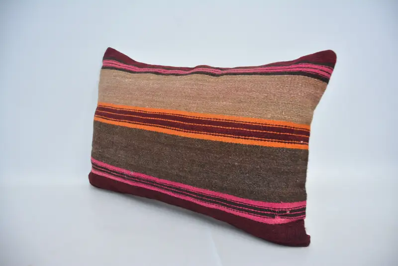 Muted Pillow Case, Pillow Cover, Pet Pillow, Handmade Kilim Cushion, 16x24 Brown Pillow Case, Ethnical Kilim Rug Pillow, Boho Pillow Sham Cover - 4