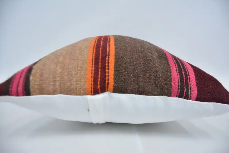 Muted Pillow Case, Pillow Cover, Pet Pillow, Handmade Kilim Cushion, 16x24 Brown Pillow Case, Ethnical Kilim Rug Pillow, Boho Pillow Sham Cover - 5
