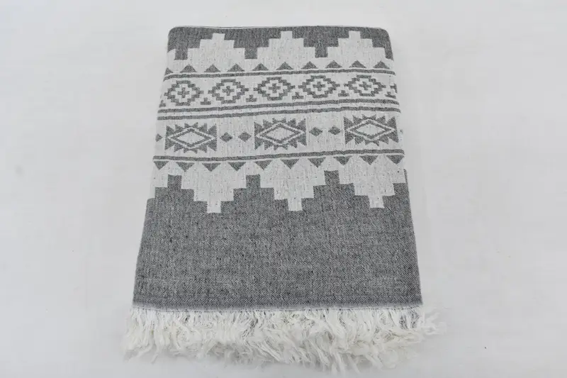 Throw Blanket, Customized Turkish Blanket, Turkish Blanket, King Size Bedspread, Turkish Bedspread, 86x56 Cotton Kilim Towel, Tablecloth - 8