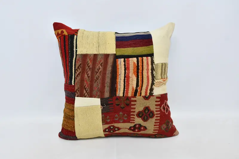 Turkish Kilim Pillow, 28x28 Brown Cushion Cover, Pillow, Cozy Throw Cushion Cover, Pillow for Couch, Outdoor Pillow Sham, Turkish Pillow - 1