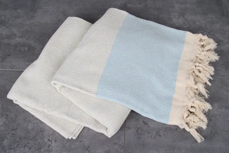 Monogram Blanket, Housewarming Gift, Bridal Shower Gift, Aesthetic Blanket, 104x80 Cotton Diamond Towel, Home Decor Gifts, Turkish Bedspread - 5