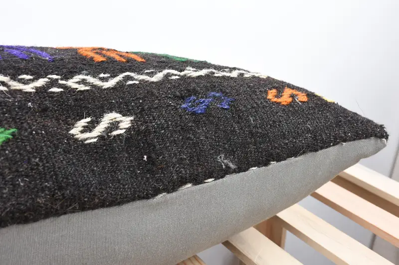 Vintage Kilim Pillow, Pillow for Couch, Turkish Kilim Pillow, Authentic Pillow Cover, Pillow Sham, 16x48 Green Pillow - 7