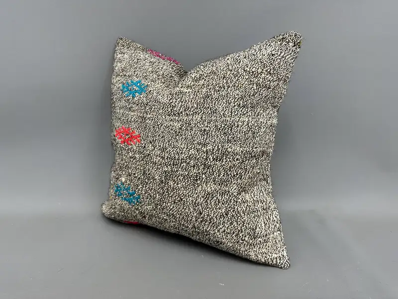 18x18 Brown Pillow Cover, Car Pillow Sham, Gift Pillow, Cushion, Pillow for Sofa, Throw Kilim Pillow, Natural Pillow Sham, Bright Cushion Cover - 3