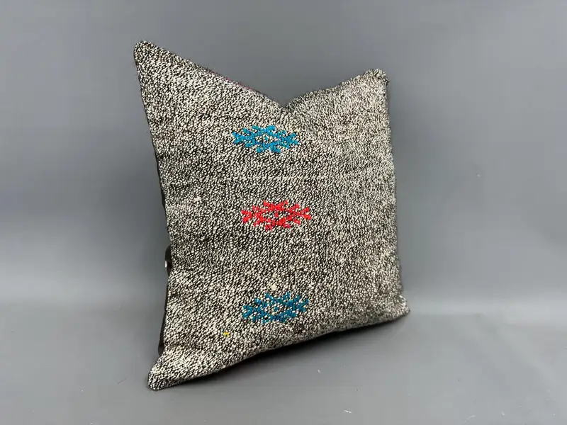 18x18 Brown Pillow Cover, Car Pillow Sham, Gift Pillow, Cushion, Pillow for Sofa, Throw Kilim Pillow, Natural Pillow Sham, Bright Cushion Cover - 2