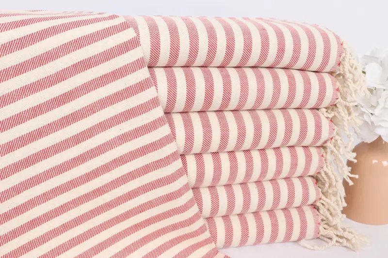 Gift For Best Friend, Bachelorette Towel, Monogram Kitchen Towel, Kitchen Towel, Summer Towel, Small Bath Towels, 40x24 Cotton Striped Towel - 1