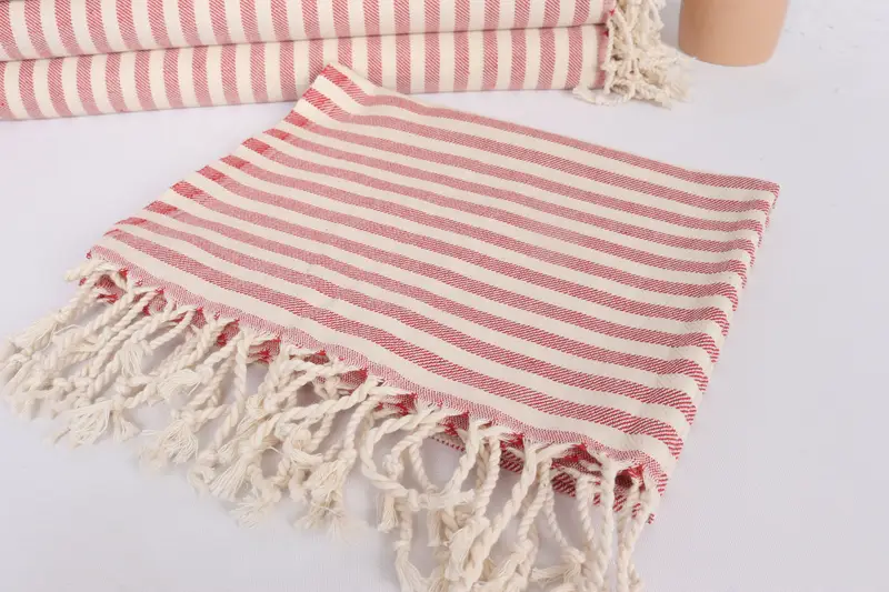 Gift For Best Friend, Bachelorette Towel, Monogram Kitchen Towel, Kitchen Towel, Summer Towel, Small Bath Towels, 40x24 Cotton Striped Towel - 5