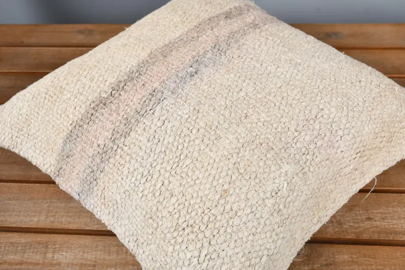 Interior Designer Pillow, 14x14 Beige Cushion Case, Vintage Kilim Throw Pillow, Bed Cushion, Crochet Pattern Pillow Case, Pillow, Turkish Pillow - 3