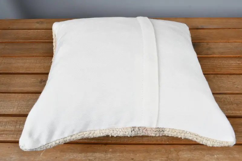 Interior Designer Pillow, 14x14 Beige Cushion Case, Vintage Kilim Throw Pillow, Bed Cushion, Crochet Pattern Pillow Case, Pillow, Turkish Pillow - 5