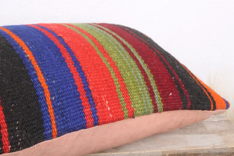 Cushion Case, Vintage Kilim Pillow, 12x20 Blue Cushion, Antique Pillows, Hippie Throw Cushion Case, Gift Pillow, Square Throw Pillow Cover - 6
