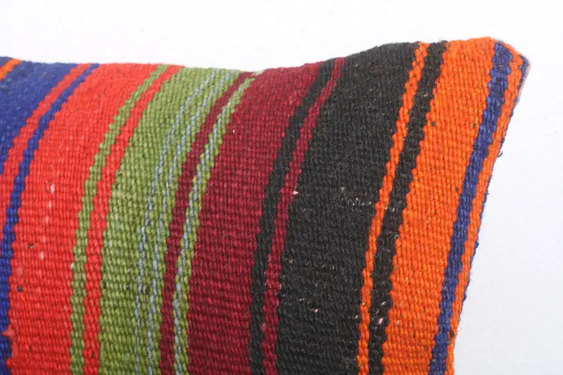 Cushion Case, Vintage Kilim Pillow, 12x20 Blue Cushion, Antique Pillows, Hippie Throw Cushion Case, Gift Pillow, Square Throw Pillow Cover - 5