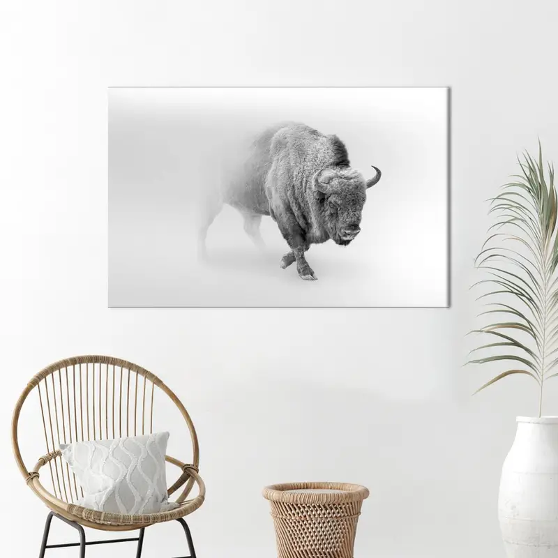 Eleganter Stier-Leinwanddruck: Wildtierkunst für Man Cave