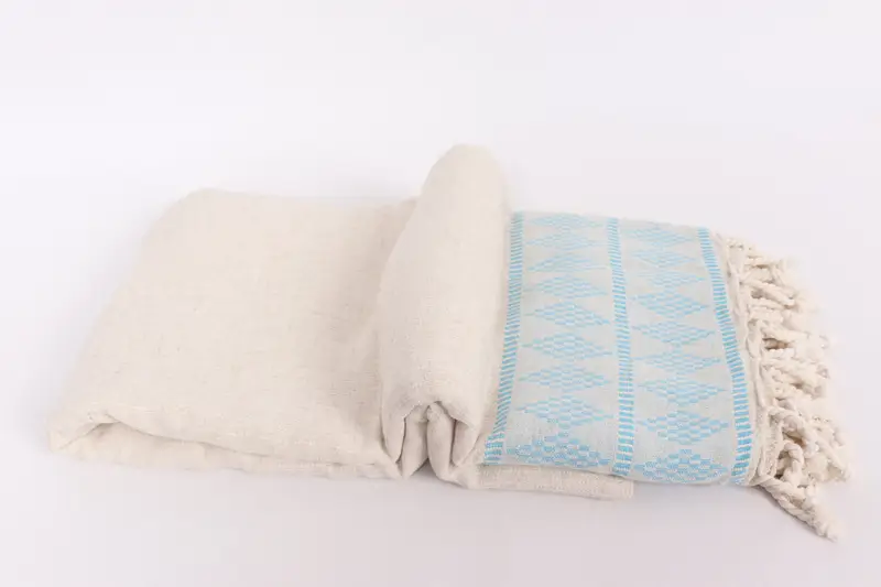 Personalized Blanket, 100x88 Linen Kilim Design Towel, Custom Wedding Gifts, Turkish Tablecloth, Personalized Gift For Her, Housewarming Gift - 6
