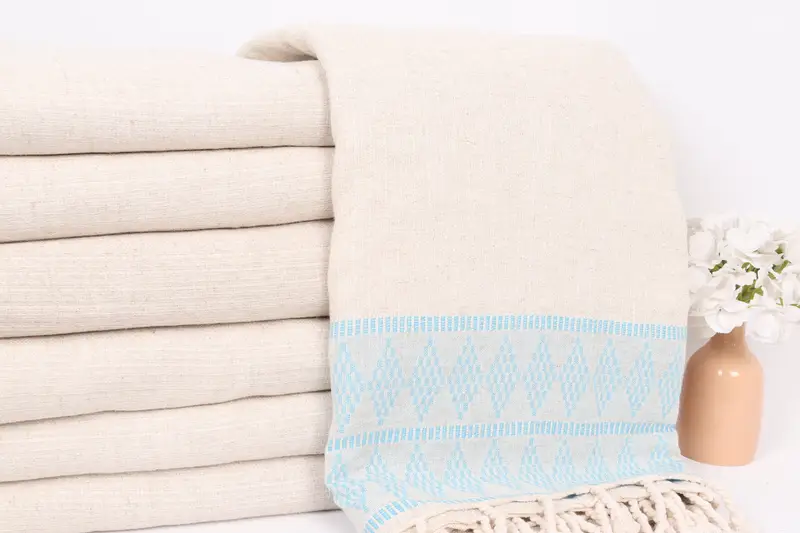 Personalized Blanket, 100x88 Linen Kilim Design Towel, Custom Wedding Gifts, Turkish Tablecloth, Personalized Gift For Her, Housewarming Gift - 2
