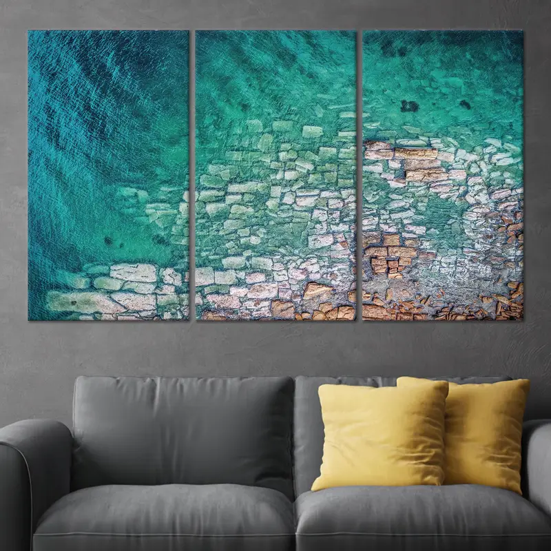 エレガントなオーシャンシースケープキャンバスプリント - 鮮やかなシービューアート