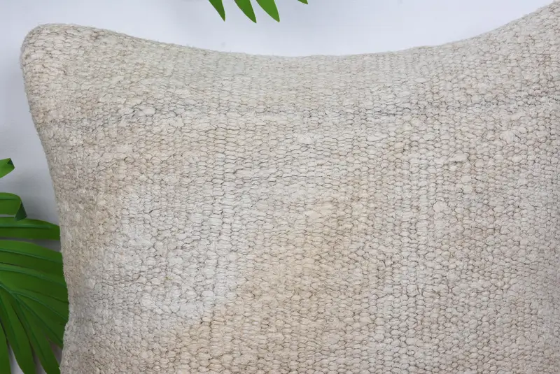14x14 Beige Pillow Sham, Throw Kilim Pillow, Retro Pillow Sham, Cushion Case, Pillow for Sofa, Kilim Pillow Cover, Cotton Pillow - 2