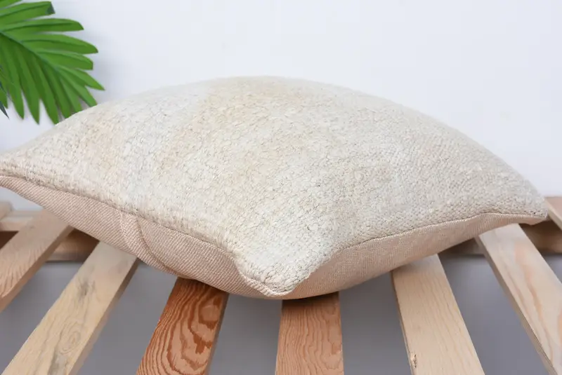 14x14 Beige Pillow Sham, Throw Kilim Pillow, Retro Pillow Sham, Cushion Case, Pillow for Sofa, Kilim Pillow Cover, Cotton Pillow - 6