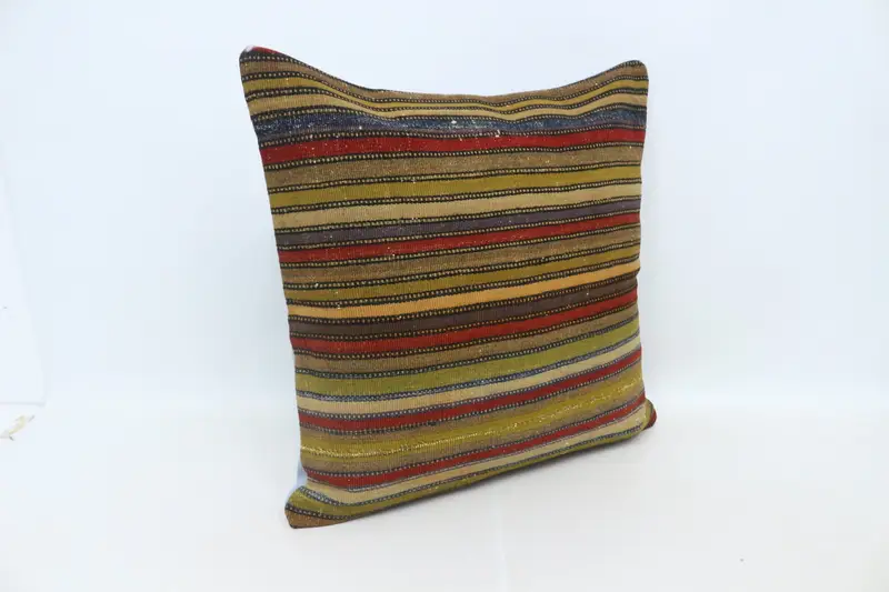 Kilim Pillow Cover, Bench Cushion Cover, Bright Cushion Case, Vintage Kilim Throw Pillow, 28x28 Rainbow Pillow Case, Cushion Cover, Gift Pillow - 3