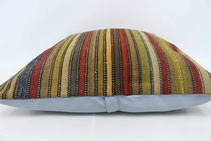 Kilim Pillow Cover, Bench Cushion Cover, Bright Cushion Case, Vintage Kilim Throw Pillow, 28x28 Rainbow Pillow Case, Cushion Cover, Gift Pillow - 5