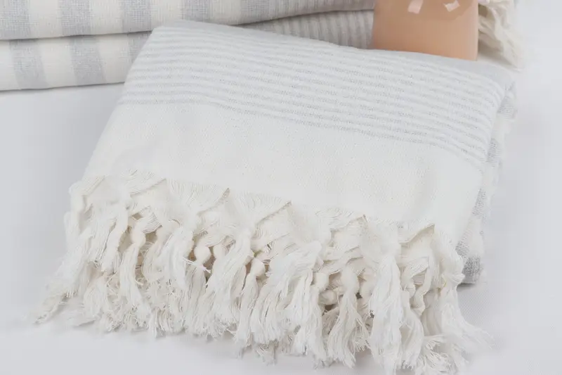 Turkish Towel Beach Towel, 68x40 Cotton Striped Terry Towel, Quick-dry towel, Turkish Towel Bulk, Valentines Gift, Luxury towel, Sand-free towel - 5