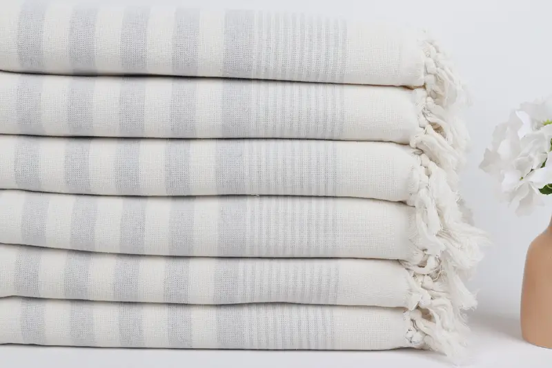 Turkish Towel Beach Towel, 68x40 Cotton Striped Terry Towel, Quick-dry towel, Turkish Towel Bulk, Valentines Gift, Luxury towel, Sand-free towel - 3