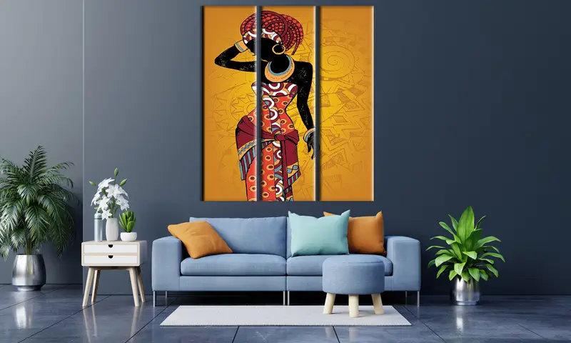 Black Woman Canvas Decor, African Girl Art Decor, Ethnic Wall Art, Wall Art Canvas, Wall Hanging Decor, Home Decor Rug, Canvas Photo Prints, - 6
