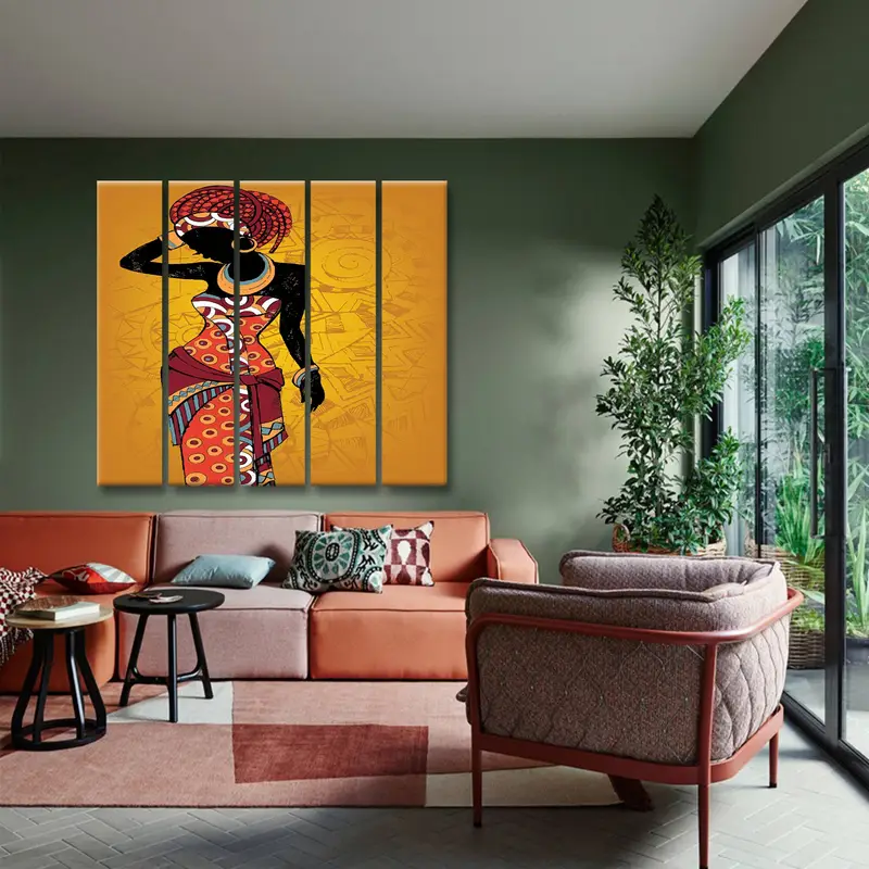 Black Woman Canvas Decor, African Girl Art Decor, Ethnic Wall Art, Wall Art Canvas, Wall Hanging Decor, Home Decor Rug, Canvas Photo Prints, - 8