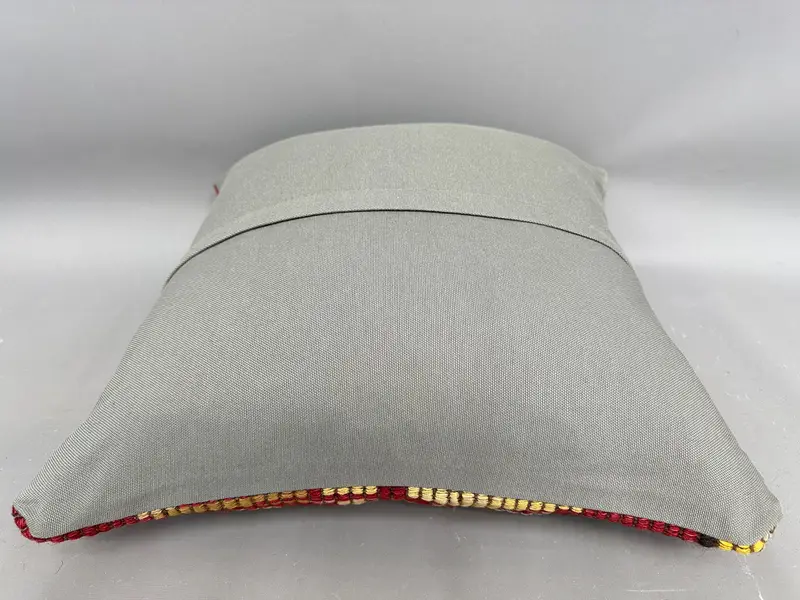 Throw Kilim Pillow, Ethnic Pillow Cover Cushion Case, Pillow for Couch, Ethnical Kilim Rug Pillow, 20x20 Red Cushion, Traditional Pillow, Cushion - 7