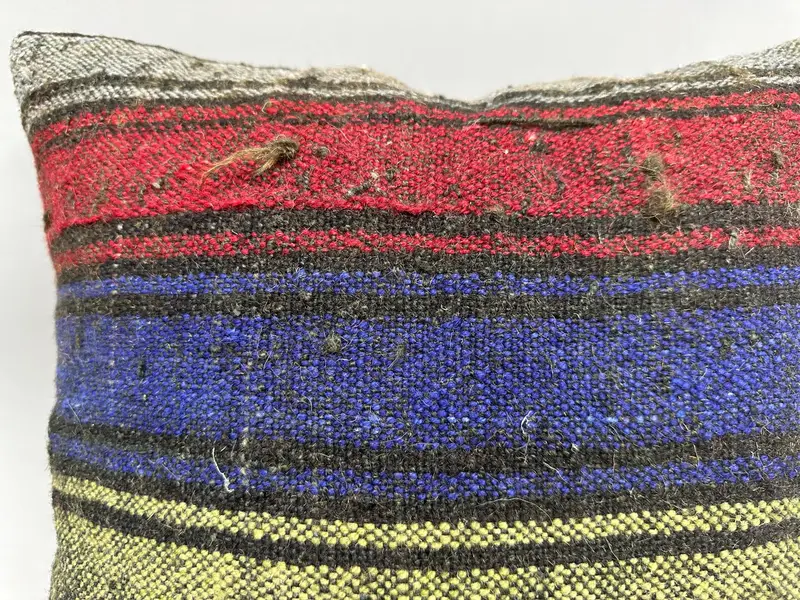 Kilim Pillow Cover, Natural Pillow Sham, 20x20 Purple Pillow, Interior Designer Pillow, Cushion Cover, Vintage Kilim Throw Pillow - 5