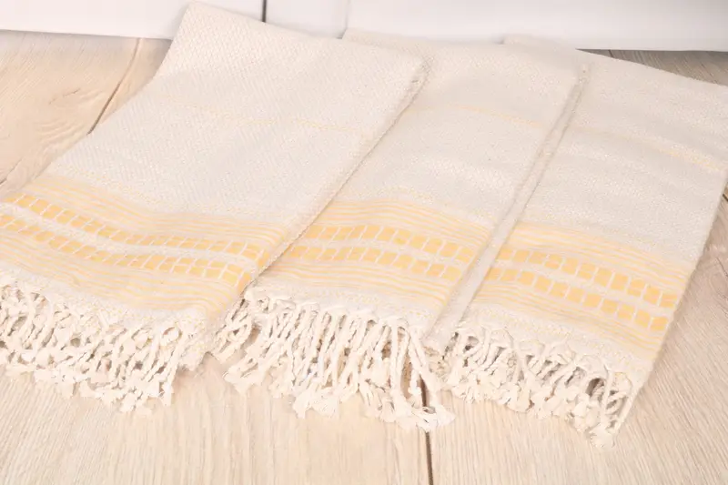 Lightweight Turkish towel, Bridal Party Gifts, Spa Gift Towel, Bachelorette Party Gifts Bridesmaids, 68x40 Linen Striped Towel, Embroidered Towel - 7