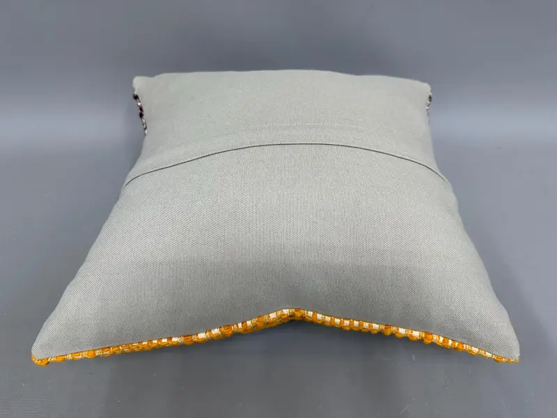 Antique Pillows, Sofa Bolster Cushion Case, Vintage Pillow, Kilim Pillow, Pillow Case, Decorative Cushion, 18x18 Blue Cushion Cover - 7