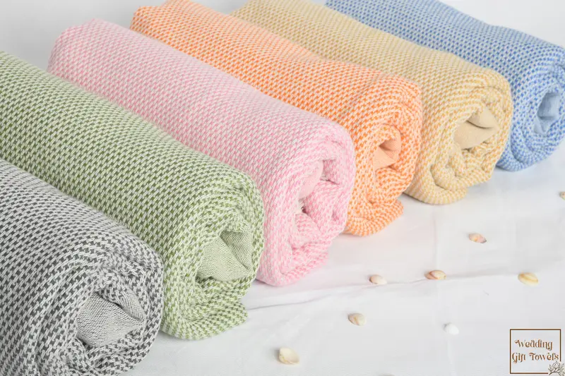 Geometric Turkish Cotton Towel Beige, 70x40 Inches