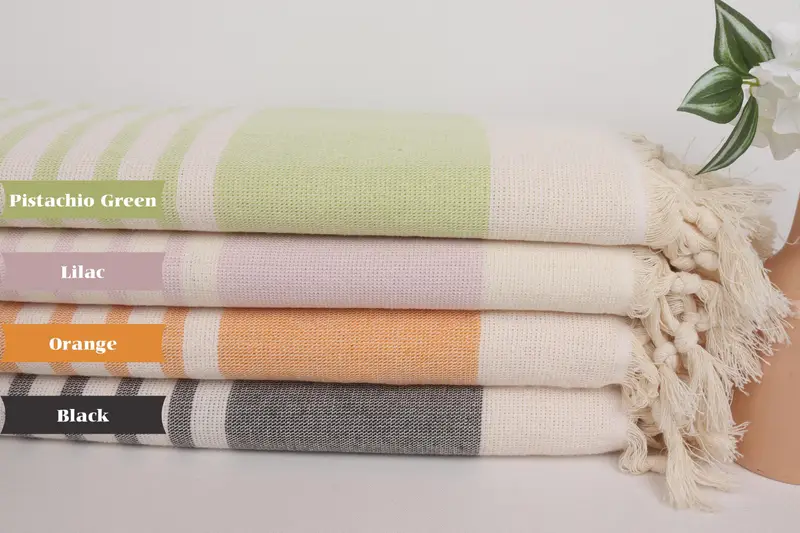 Embroidered Towel, Decorative Towel, Grandma Gift, 64x36 Cotton Striped Terry Towel, Custom Beach Towel, Bachelorette Party Gift, Pool Towels - 1