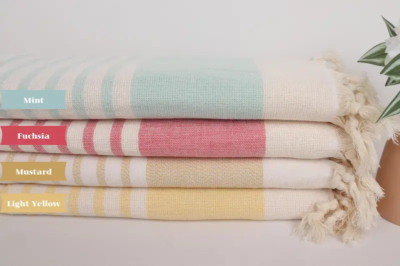 Embroidered Towel, Decorative Towel, Grandma Gift, 64x36 Cotton Striped Terry Towel, Custom Beach Towel, Bachelorette Party Gift, Pool Towels - 2
