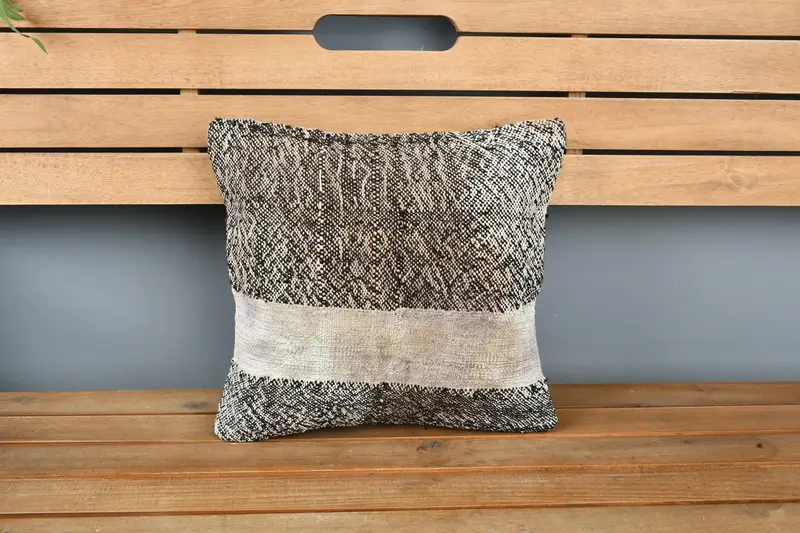 Kilim Pillow Cover, Pillow for Sofa, 14x14 Brown Cushion Cover, Home Decor Pillow, Bolster Cushion, Pillow Cover, Custom Pillow Case - 5