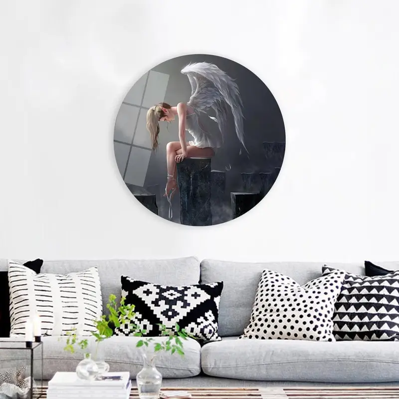 エレガントなエンジェルガールキャンバス: トレンディなバレリーナアートプリント