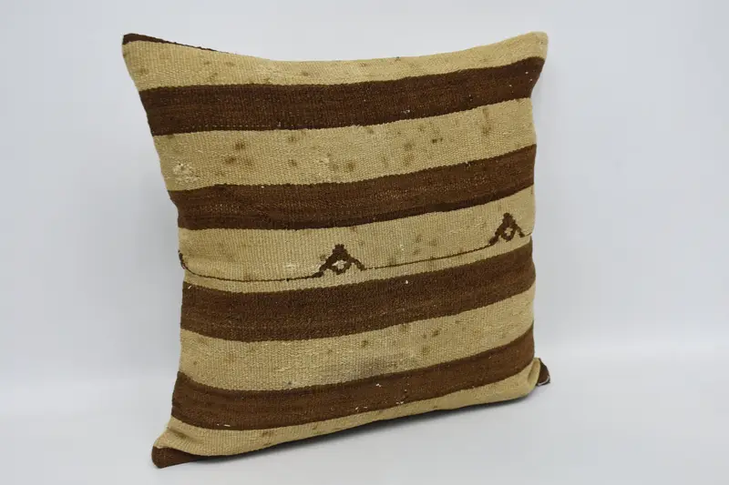 Custom Pillow Case, Handmade Throw Pillow, Handmade Kilim Cushion, Boho Pillow Sham Cover, Pillow for Sofa, 24x24 Beige Cushion, Pillow - 3