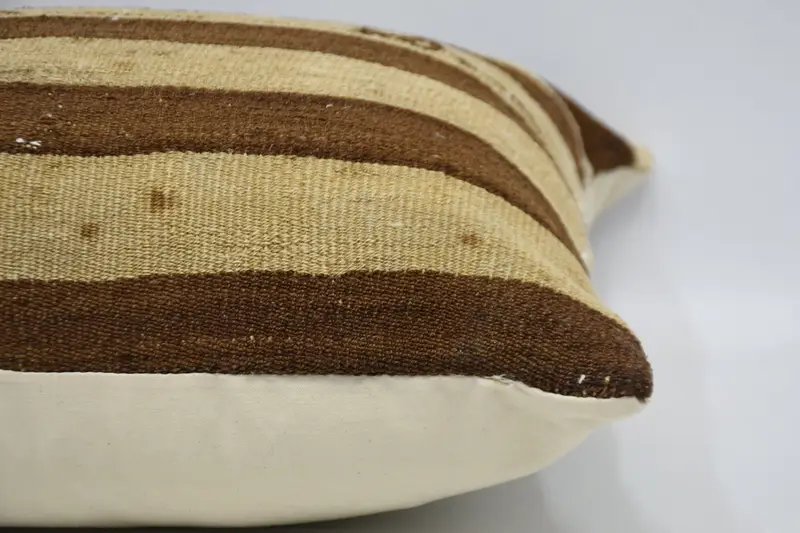 Custom Pillow Case, Handmade Throw Pillow, Handmade Kilim Cushion, Boho Pillow Sham Cover, Pillow for Sofa, 24x24 Beige Cushion, Pillow - 5