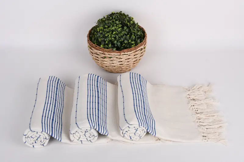 Tatil havlu, Türk havlu plajı, özel havlu plajı, gelin için düğün hediyesi, 70x40 pamuklu çizgili havlu, Türk el havlu, nedime hediyesi - 8