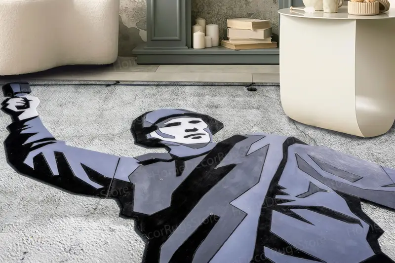エレガントなグラフィティソルジャープリントラグ：モダンなミリタリーデザイン