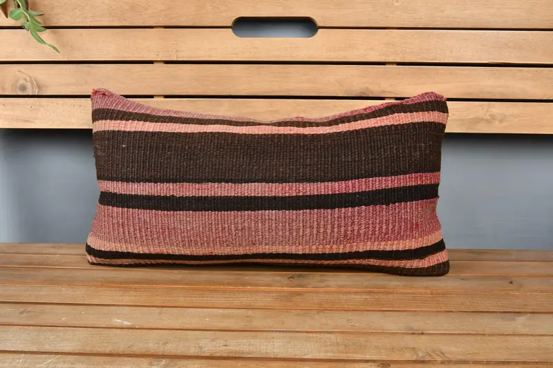 Authentic Pillow Cover, 12x24 Brown Cushion, Pillow for Sofa, Pillow Sham, Retro Throw Pillow, Vintage Pillow, Gift Pillow, Bohemian Cushion Pillow - 6
