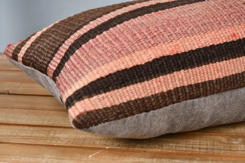 Authentic Pillow Cover, 12x24 Brown Cushion, Pillow for Sofa, Pillow Sham, Retro Throw Pillow, Vintage Pillow, Gift Pillow, Bohemian Cushion Pillow - 4