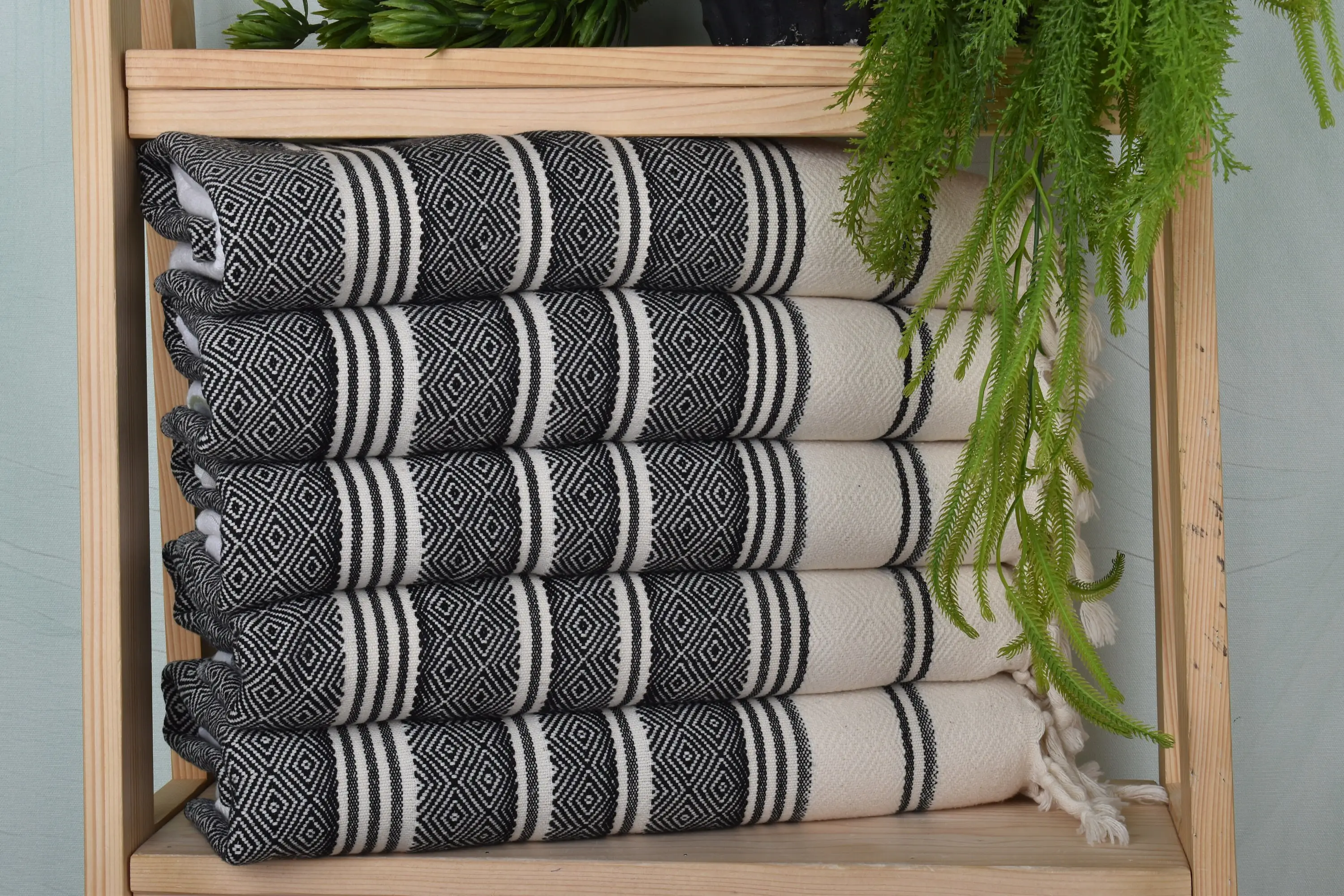 Personalized Dish Towel, Black-Natural Cotton, 40x18 Inches - 1